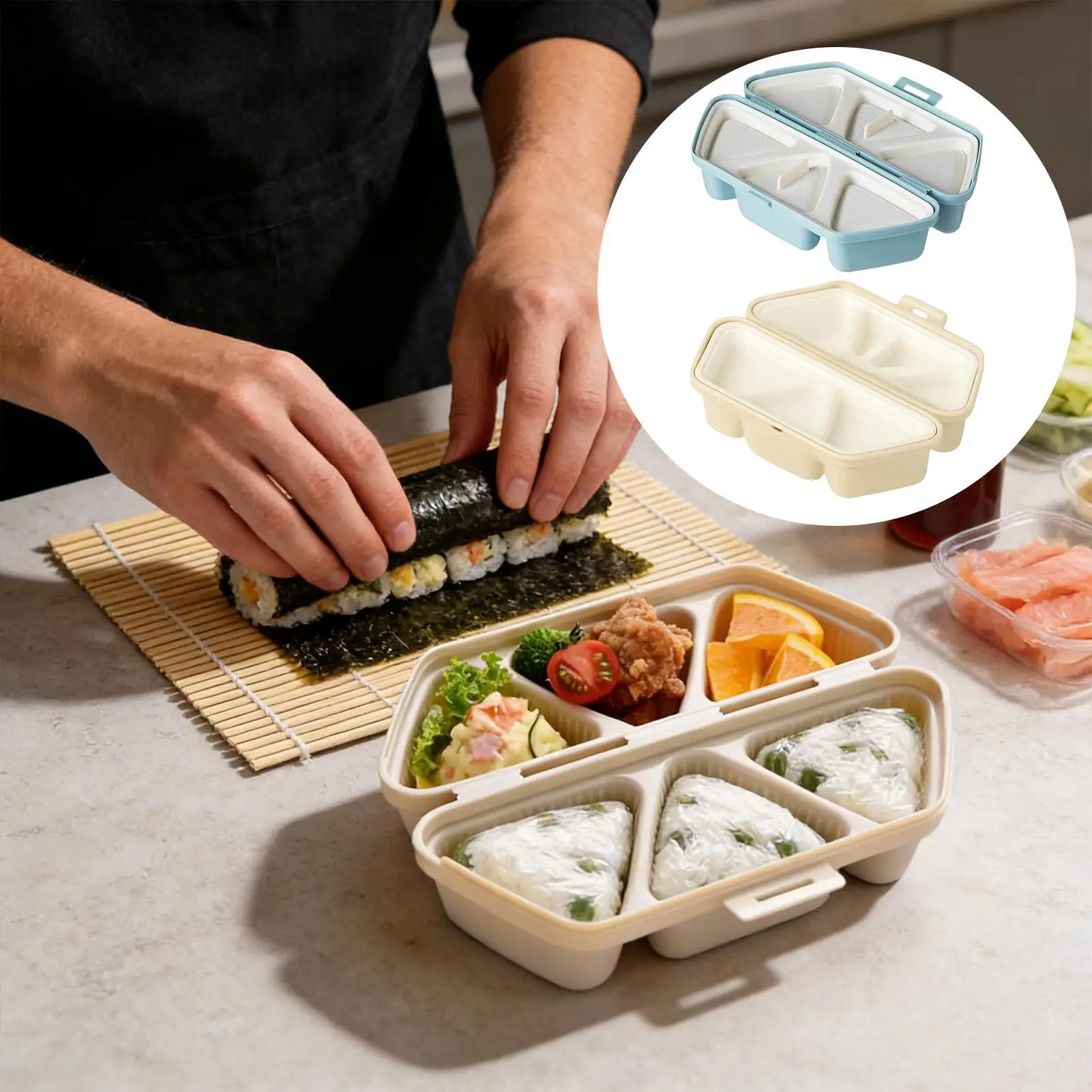 Meal Prep Rice - Forma do sushi z 6 przegródkami,